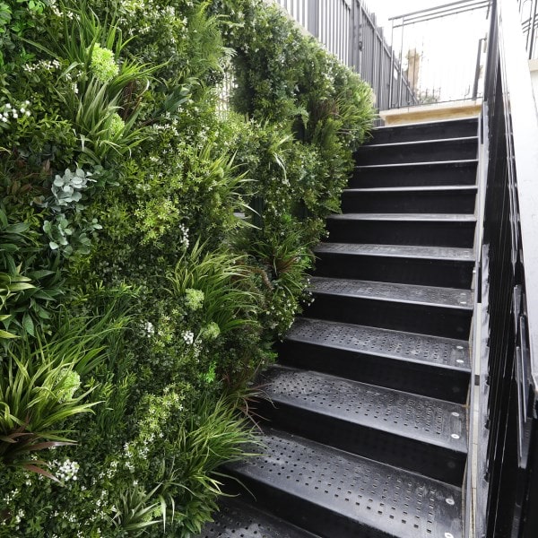 Artificial Vertical Garden Green Wall on Staircase